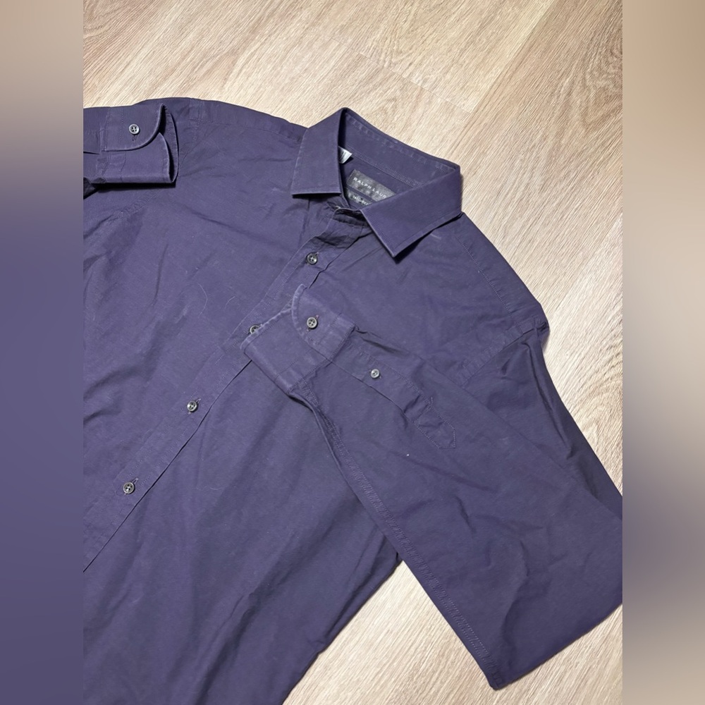Polo Ralph Lauren Black Label Made In Italy Small Purple Button Down Cotton 15